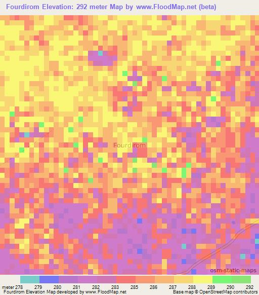 Fourdirom,Niger Elevation Map