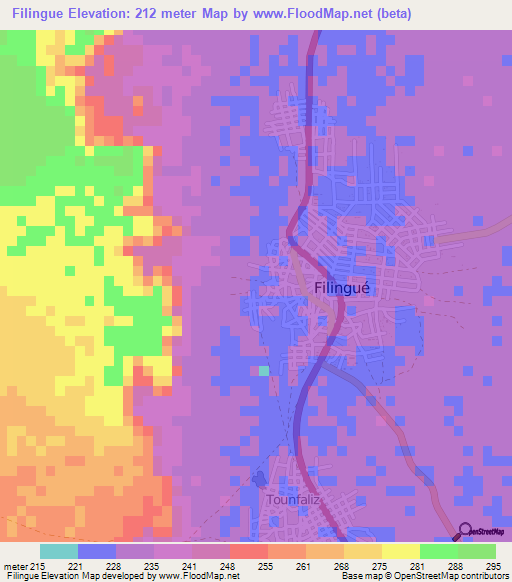 Filingue,Niger Elevation Map