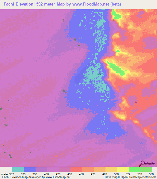 Fachi,Niger Elevation Map