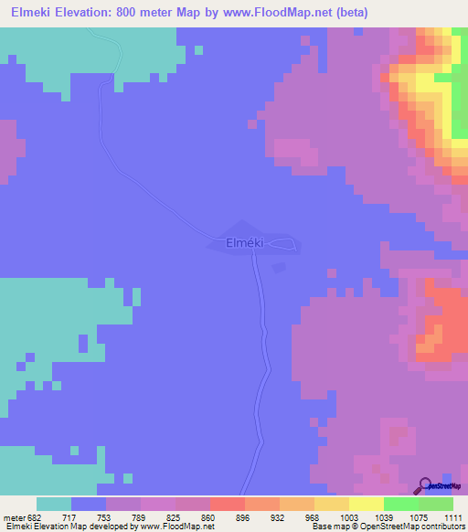 Elmeki,Niger Elevation Map