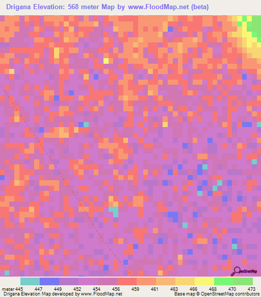 Drigana,Niger Elevation Map