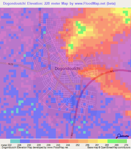 Dogondoutchi,Niger Elevation Map