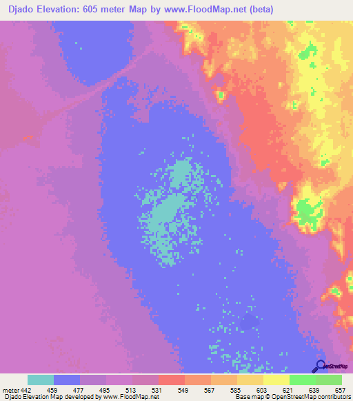 Djado,Niger Elevation Map