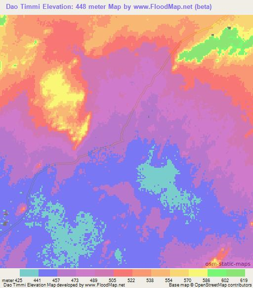 Dao Timmi,Niger Elevation Map