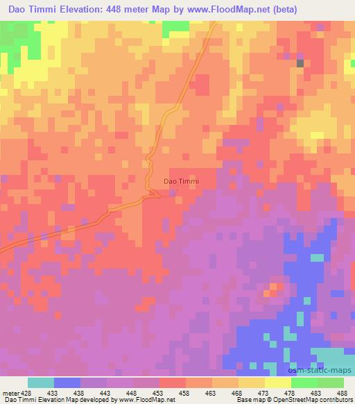 Dao Timmi,Niger Elevation Map