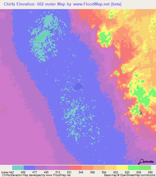 Chirfa,Niger Elevation Map