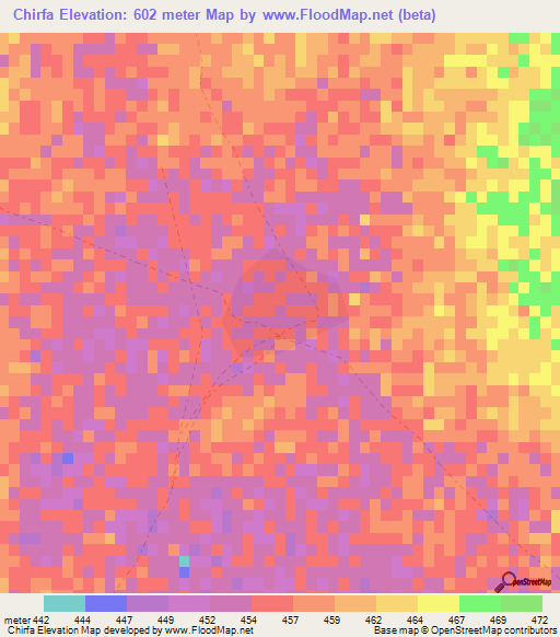 Chirfa,Niger Elevation Map