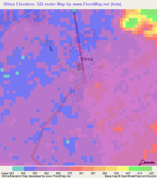 Bilma,Niger Elevation Map