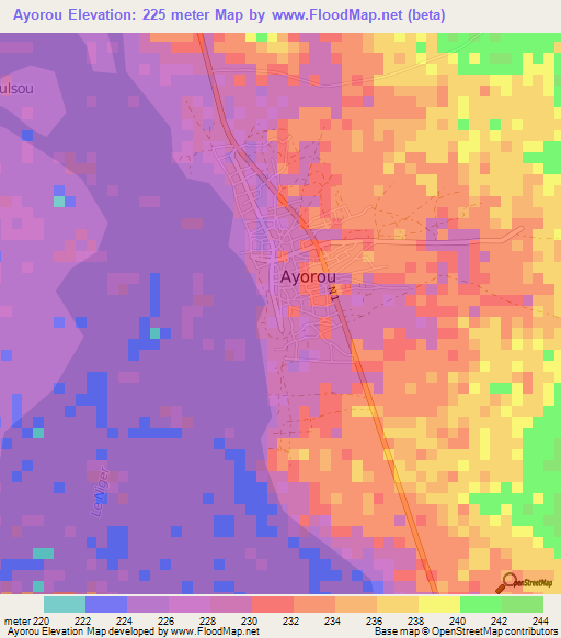 Ayorou,Niger Elevation Map