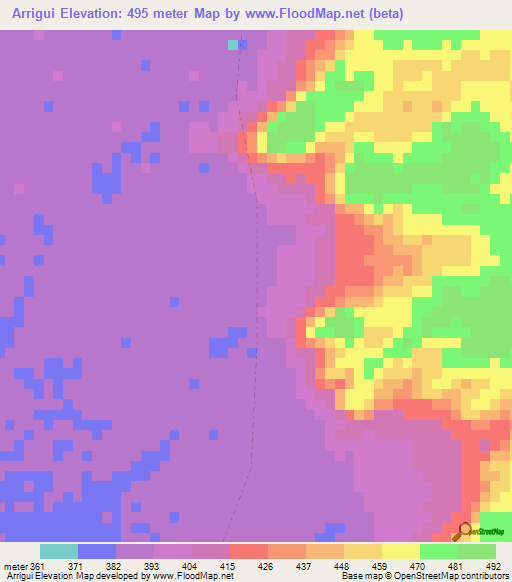 Arrigui,Niger Elevation Map