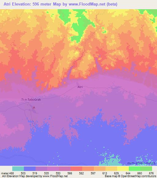 Atri,Niger Elevation Map