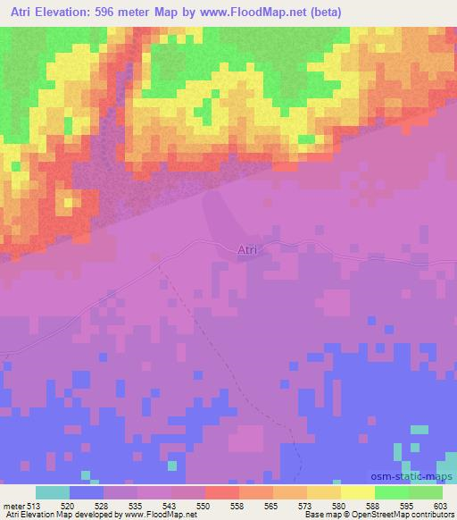 Atri,Niger Elevation Map