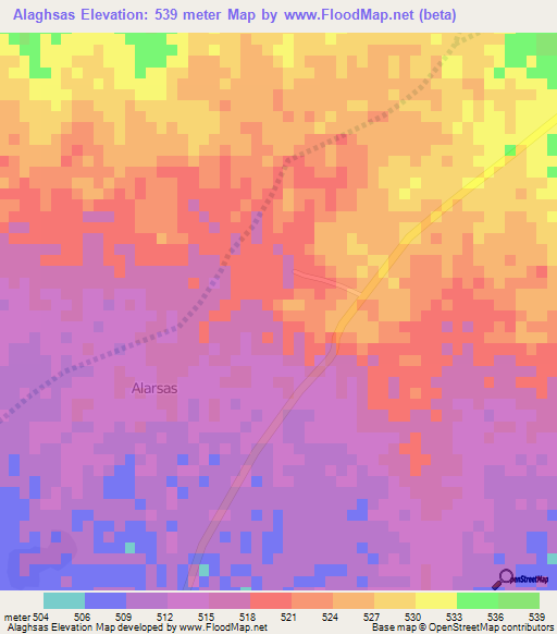 Alaghsas,Niger Elevation Map