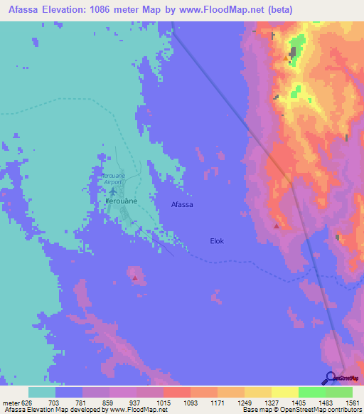 Afassa,Niger Elevation Map