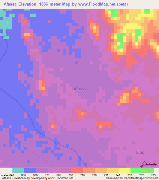 Afassa,Niger Elevation Map