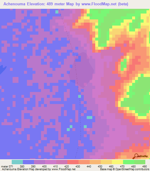 Achenouma,Niger Elevation Map