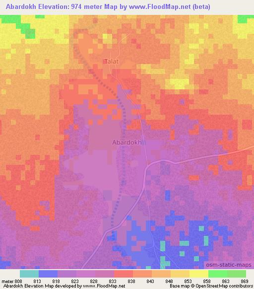 Abardokh,Niger Elevation Map