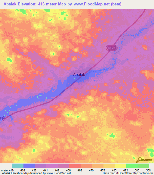 Abalak,Niger Elevation Map