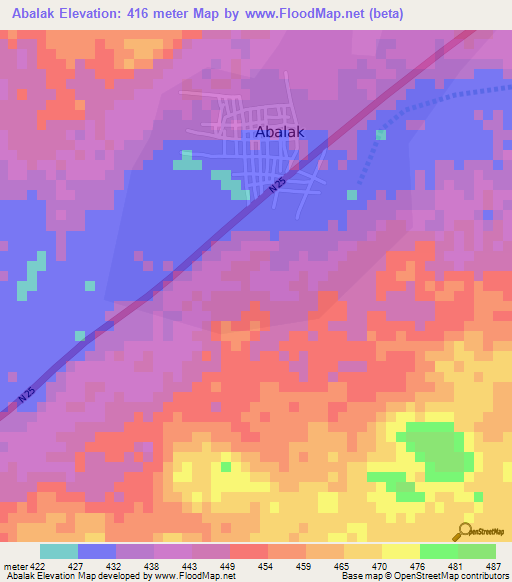 Abalak,Niger Elevation Map