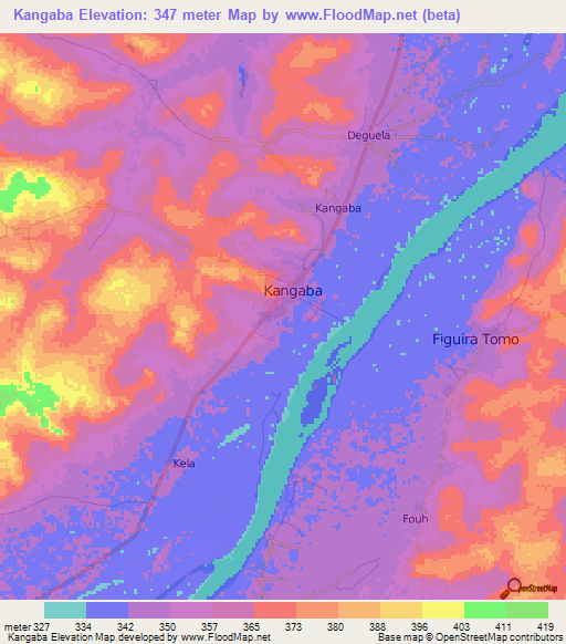 Kangaba,Mali Elevation Map