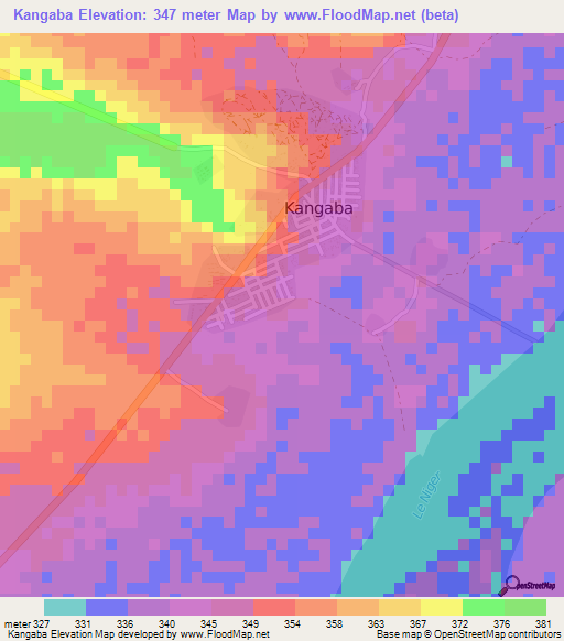 Kangaba,Mali Elevation Map