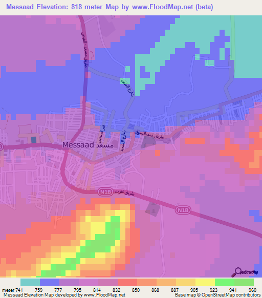 Messaad,Algeria Elevation Map