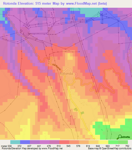 Rotonda,Italy Elevation Map