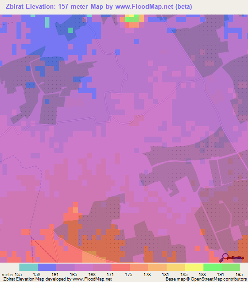 Zbirat,Morocco Elevation Map