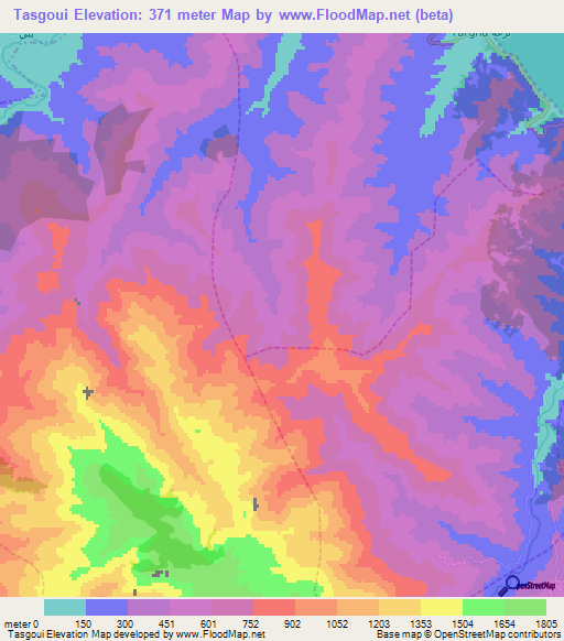 Tasgoui,Morocco Elevation Map