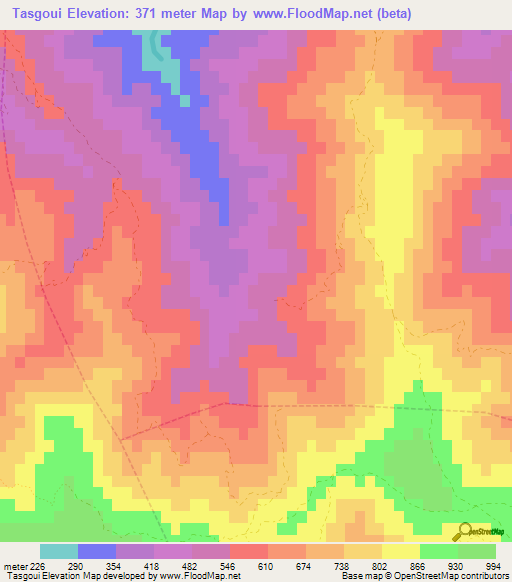 Tasgoui,Morocco Elevation Map