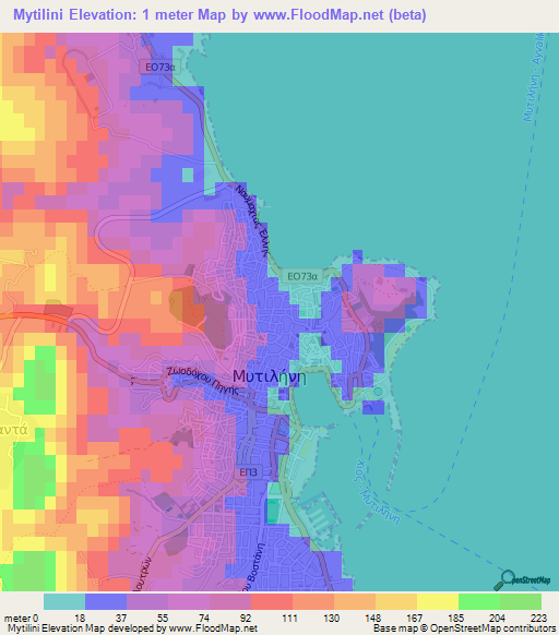 Elevation Of Mytilini,greece Elevation Map, Topography, Contour