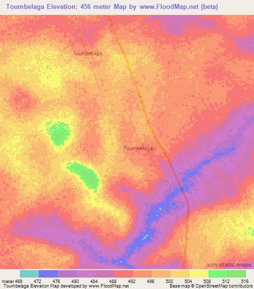 Toumbelaga,Niger Elevation Map