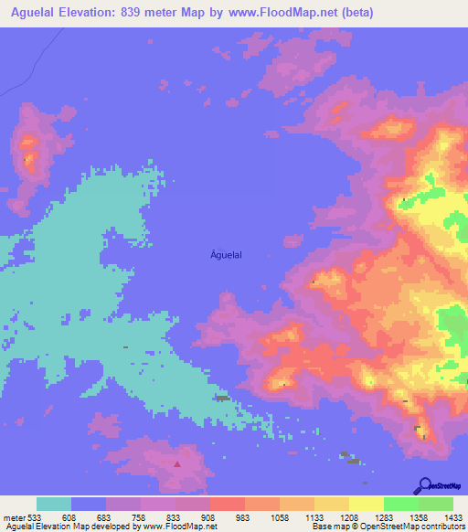 Aguelal,Niger Elevation Map