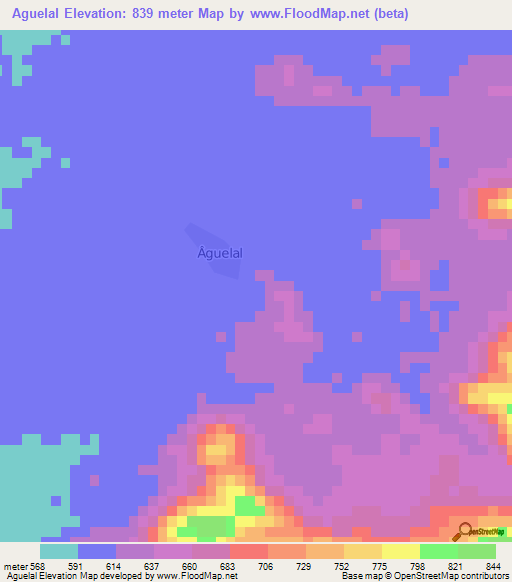 Aguelal,Niger Elevation Map