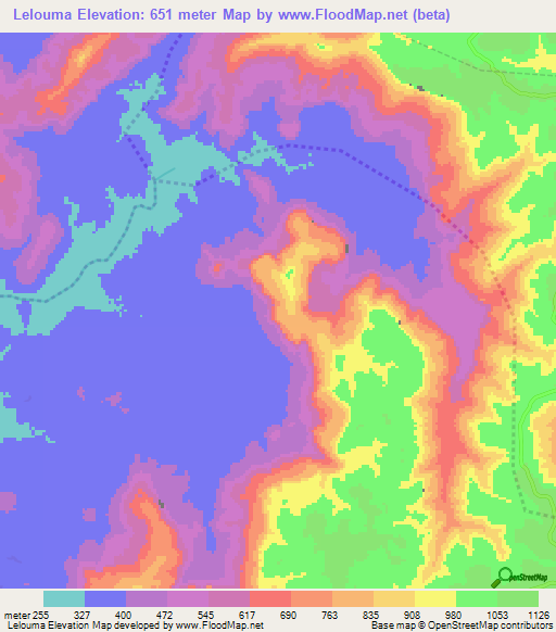 Lelouma,Guinea Elevation Map