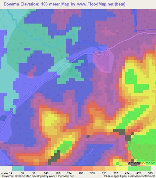 Doyama,Guinea Elevation Map