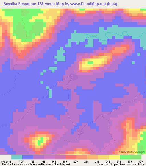 Bassika,Guinea Elevation Map