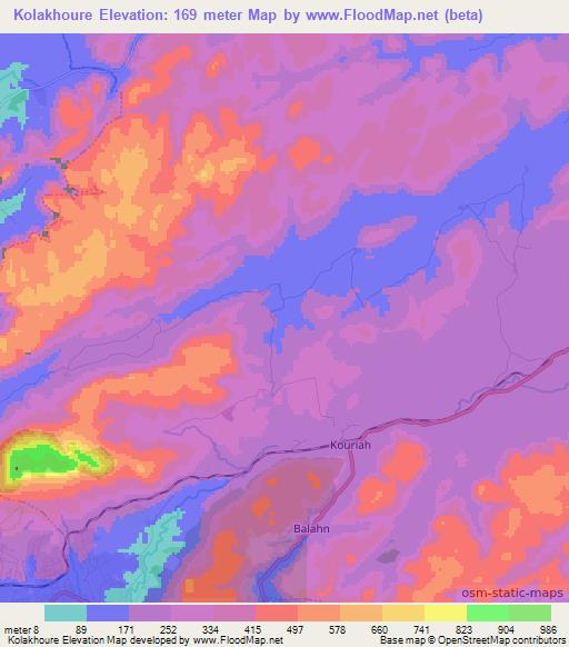 Kolakhoure,Guinea Elevation Map