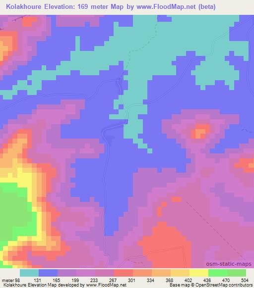 Kolakhoure,Guinea Elevation Map