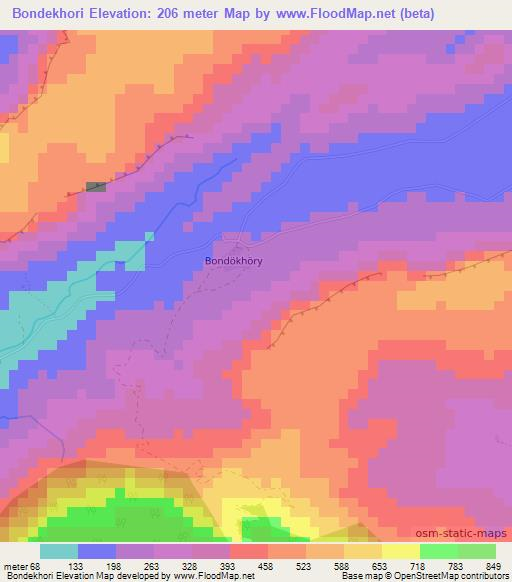 Bondekhori,Guinea Elevation Map