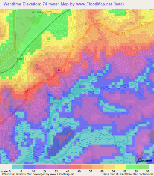 Wendima,Guinea Elevation Map