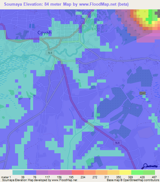 Soumaya,Guinea Elevation Map