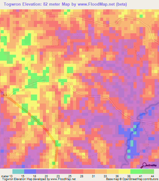 Togwron,Guinea Elevation Map