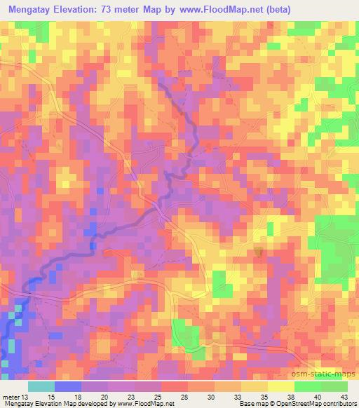 Mengatay,Guinea Elevation Map