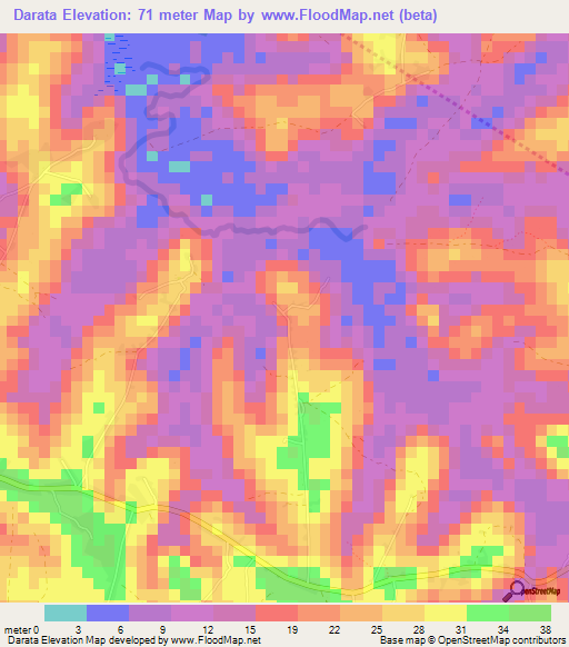 Darata,Guinea Elevation Map