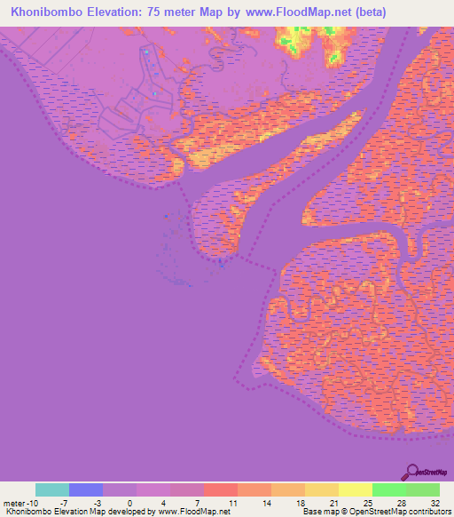 Khonibombo,Guinea Elevation Map