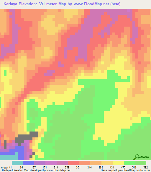 Karfaya,Guinea Elevation Map