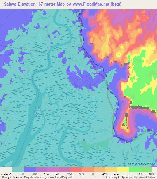 Safeya,Guinea Elevation Map