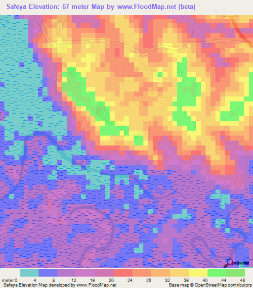 Safeya,Guinea Elevation Map