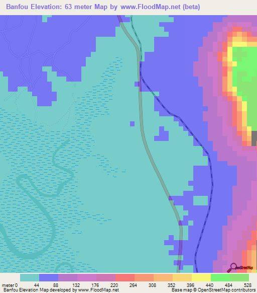 Banfou,Guinea Elevation Map